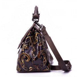 Cowhide Embroidery Handbags Vintage Craft Shoulder Crossbody Bags