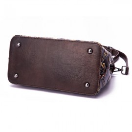 Cowhide Embroidery Handbags Vintage Craft Shoulder Crossbody Bags