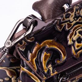 Cowhide Embroidery Handbags Vintage Craft Shoulder Crossbody Bags