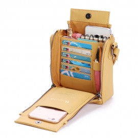 DREAME Women Solid Phone Bag 6 Card Holder Crossbody Bag