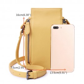 DREAME Women Solid Phone Bag 6 Card Holder Crossbody Bag