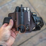 EDC Genuine Leather Multitool Flashlight Belt Sheath With Keychain Organizer