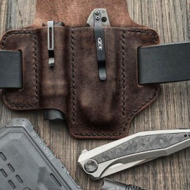 EDC Genuine Leather Multitool Flashlight Organizer Gear Sheath Waist Belt Bag