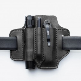 EDC Genuine Leather Multitool Flashlight Pen Organizer Gear Sheath Waist Belt Bag