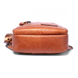 Ekphero Men Genuine Leather Shoulder Bag Vintage Chest Bags Crossbody Bags