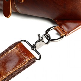 Ekphero Men Vintage Genuine Leather Crossbody Bag Chest Bag