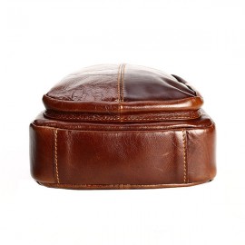 Ekphero Men Vintage Genuine Leather Crossbody Bag Chest Bag