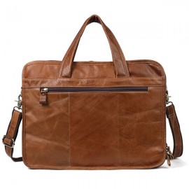 Ekphero Vintage Genuine Leather Large Capacity Business Crossbody Bag For Men