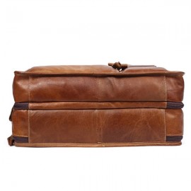 Ekphero Vintage Genuine Leather Large Capacity Business Crossbody Bag For Men