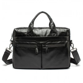 Genuine Leather Business Casual Briefcase Single-shoulder Bag Handbag For Men