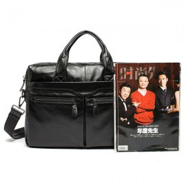 Genuine Leather Business Casual Briefcase Single-shoulder Bag Handbag For Men