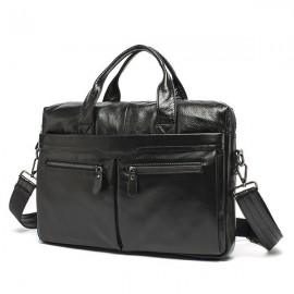 Genuine Leather Business Casual Briefcase Single-shoulder Bag Handbag For Men