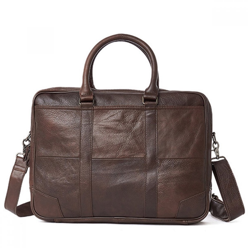 Genuine Leather Business Laptop Bag Briefcase Crossbody Bag