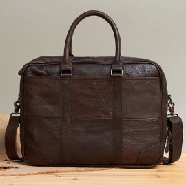 Genuine Leather Business Laptop Bag Briefcase Crossbody Bag