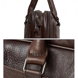 Genuine Leather Business Laptop Bag Briefcase Crossbody Bag