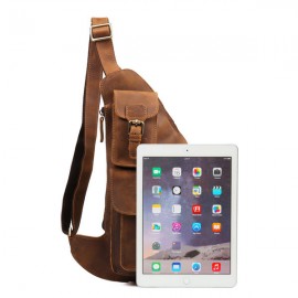 Genuine Leather Chest Bag Vintage Multi-Pocket Single-shoulder Crossbody Bag For Men