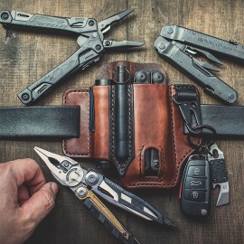 Genuine Leather EDC Belt Loop Waist Multitool Sheath