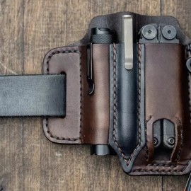 Genuine Leather EDC Belt Loop Waist Multitool Sheath