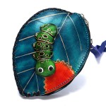 Genuine Leather Leaf Insect Cartoon Personalized Wallet Coin Purse For Women