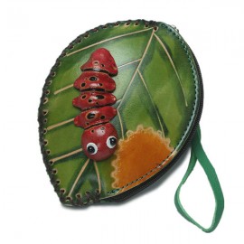 Genuine Leather Leaf Insect Cartoon Personalized Wallet Coin Purse For Women