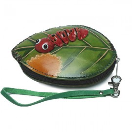 Genuine Leather Leaf Insect Cartoon Personalized Wallet Coin Purse For Women