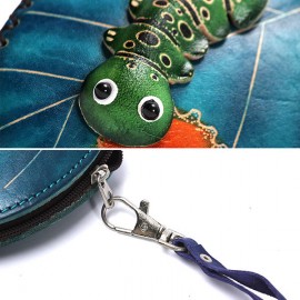 Genuine Leather Leaf Insect Cartoon Personalized Wallet Coin Purse For Women