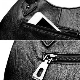 Genuine Leather Plaid Solid Handbag Shoulder Bag