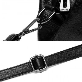 Genuine Leather Plaid Solid Handbag Shoulder Bag