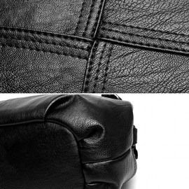 Genuine Leather Plaid Solid Handbag Shoulder Bag