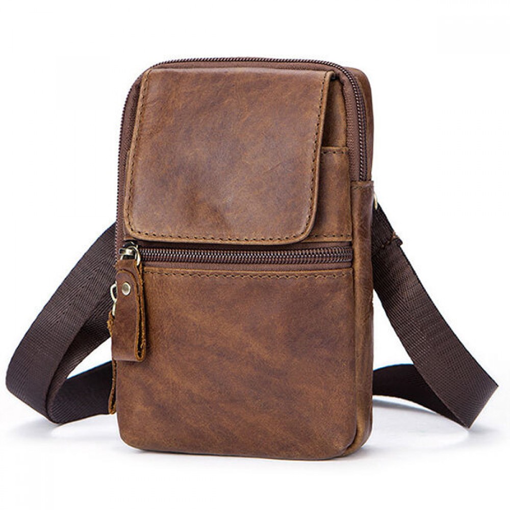 Genuine Leather Retro Casual Single-shoulder Crossbody Bag For Men