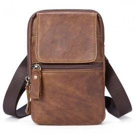 Genuine Leather Retro Casual Single-shoulder Crossbody Bag For Men
