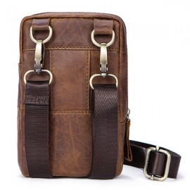 Genuine Leather Retro Casual Single-shoulder Crossbody Bag For Men