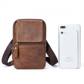 Genuine Leather Retro Casual Single-shoulder Crossbody Bag For Men
