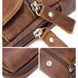 Genuine Leather Retro Casual Single-shoulder Crossbody Bag For Men