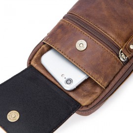 Genuine Leather Retro Casual Single-shoulder Crossbody Bag For Men