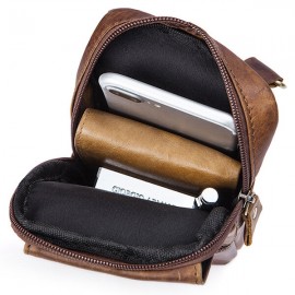 Genuine Leather Retro Casual Single-shoulder Crossbody Bag For Men