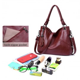 Genuine Leather Tassel Pendant Plaid Handbag Crossbody Bag For Women