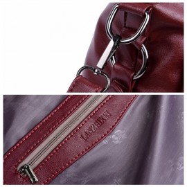 Genuine Leather Tassel Pendant Plaid Handbag Crossbody Bag For Women