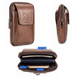 Genuine Leather Vintage 6 Inch Phone Bag Waist Bag Crossbody Bag For Men