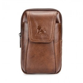 Genuine Leather Vintage 6 Inch Phone Bag Waist Bag Crossbody Bag For Men