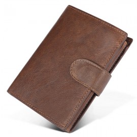 Genuine Leather Vintage Multi-card Slots Driver License Trifold Wallet For Men