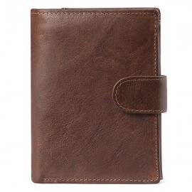 Genuine Leather Vintage Multi-card Slots Driver License Trifold Wallet For Men