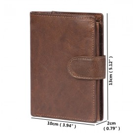 Genuine Leather Vintage Multi-card Slots Driver License Trifold Wallet For Men