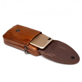 Genuine Leather Waist Bag Crocodile Pattern Crossbody Bag Phone Bag For Men