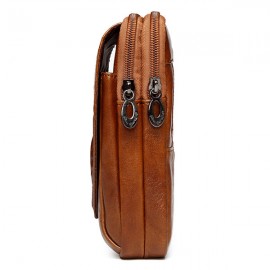 Genuine Leather Waist Bag Crocodile Pattern Crossbody Bag Phone Bag For Men