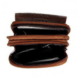 Genuine Leather Waist Bag Crocodile Pattern Crossbody Bag Phone Bag For Men