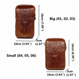 Genuine Leather Waist Bag Crocodile Pattern Crossbody Bag Phone Bag For Men