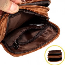 Genuine Leather Waist Bag Crocodile Pattern Crossbody Bag Phone Bag For Men