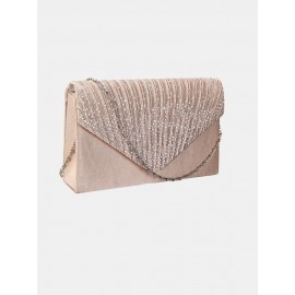 Ladies Stylish Evening Satin Bridal Diamante Clutch Bag Shoulder Bag Crossbody Bag