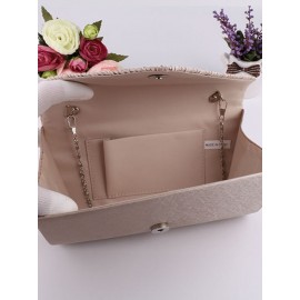 Ladies Stylish Evening Satin Bridal Diamante Clutch Bag Shoulder Bag Crossbody Bag